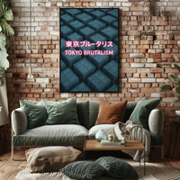 Tokyo Brutalism Urban Geometric Design Poster