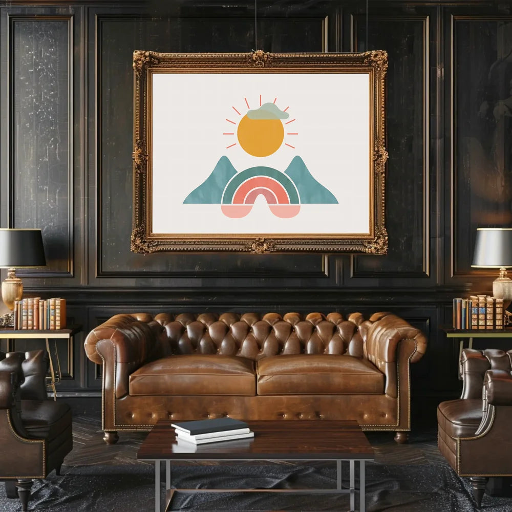 Sunrise Harmony: Modern Minimalist Nature Art Poster