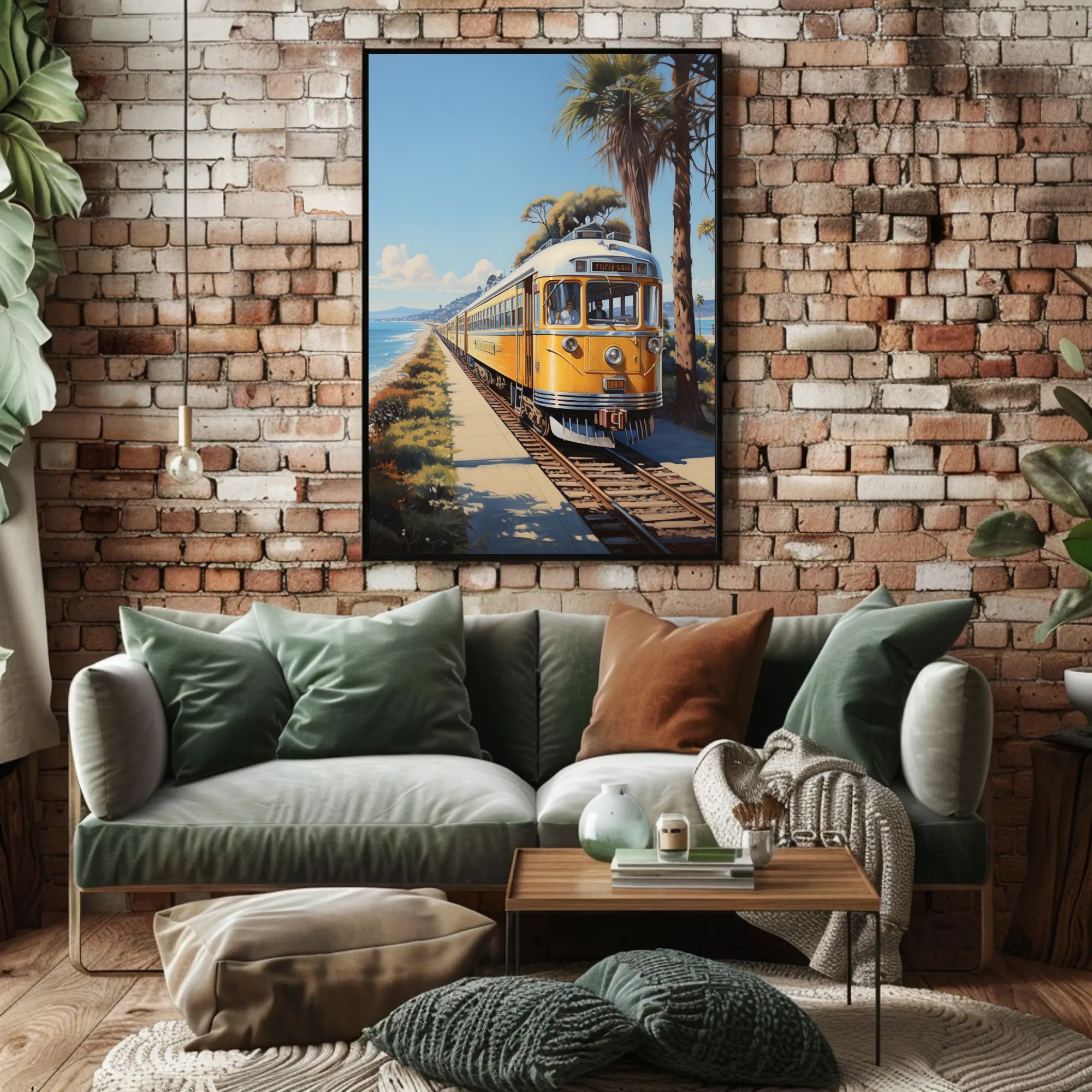 Coastal Train Journey Poster