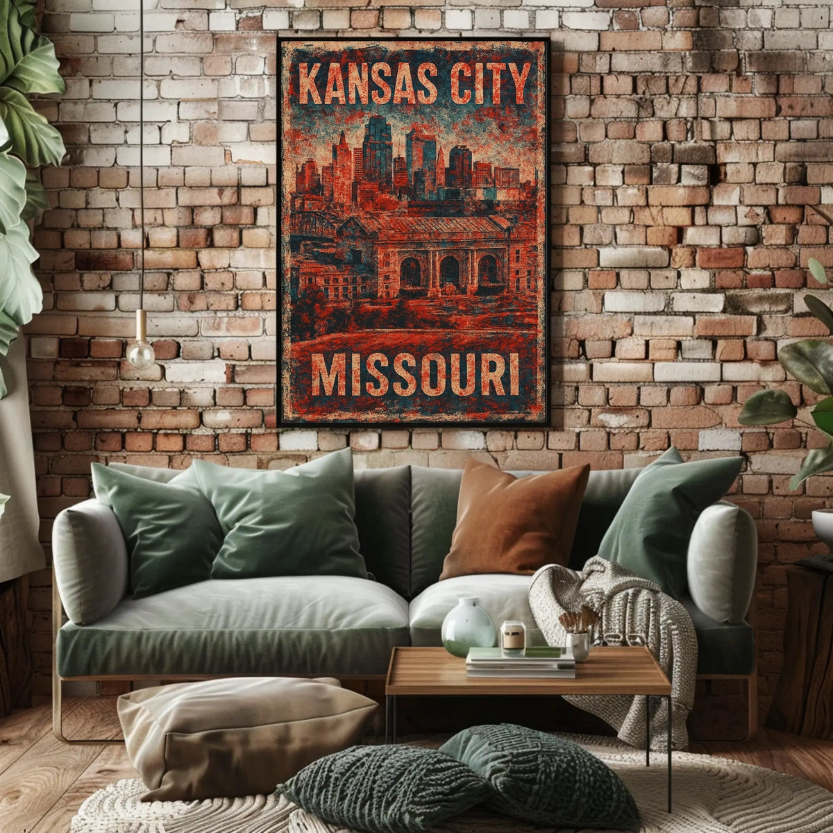 Kansas City Vintage Skyline Collector Poster