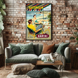 Discover Australia With Qantas Poster