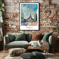 Brasília Illustrated Poster PosterGoat