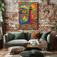 Vibrant Connecticut Lighthouse Poster