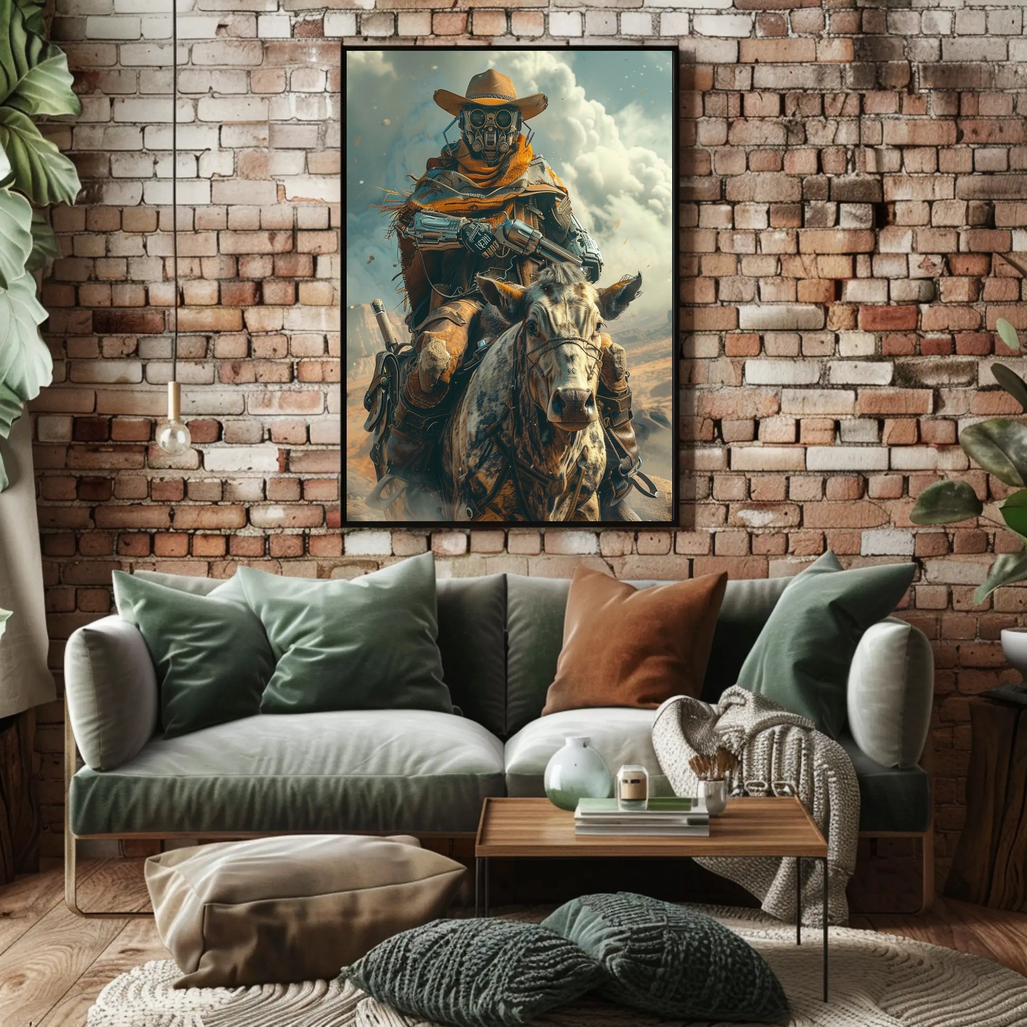 Sci-Fi Western Adventure Poster: Futuristic Cowboy Art PosterGoat