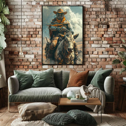 Sci-Fi Western Adventure Poster: Futuristic Cowboy Art PosterGoat