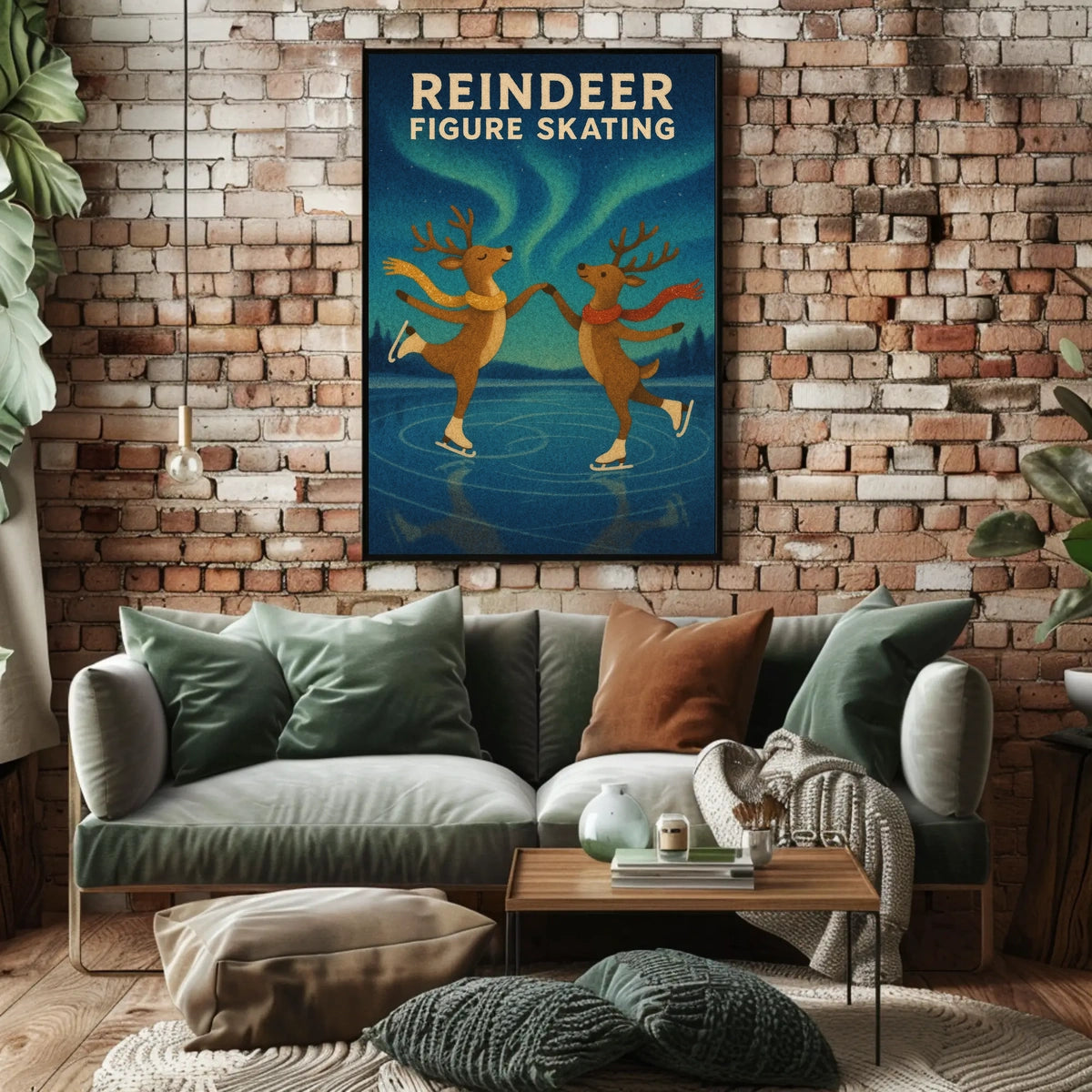 Enchanting Reindeer Ice Dance Fantasy Poster