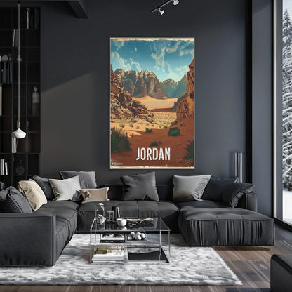 Jordan Desert Rock Formations Travel Poster
