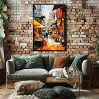 Vibrant Modern Asian Street Market Scene - Cultural Poster