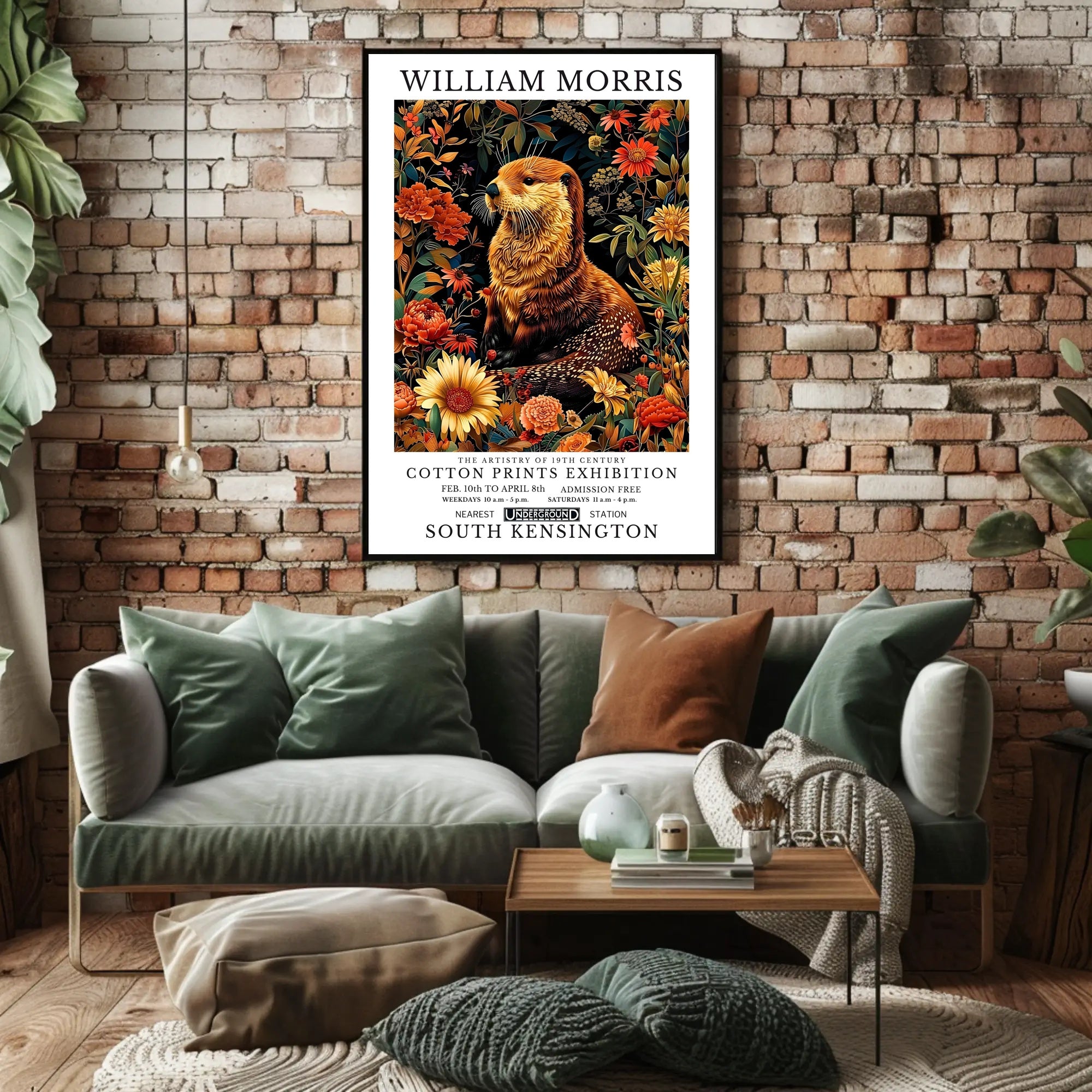 William Morris Exhibition Vintage Floral Heritage Poster