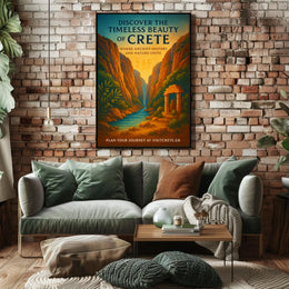 Crete's Ancient Beauty Serene Vintage Travel Poster