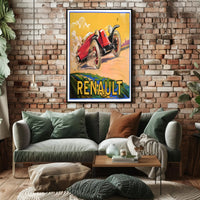 Vintage Renault Car Advertisement Poster