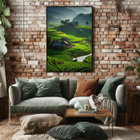 Tranquil Terraced Landscapes Southeast Asian Rice Paddies Heritage Poster