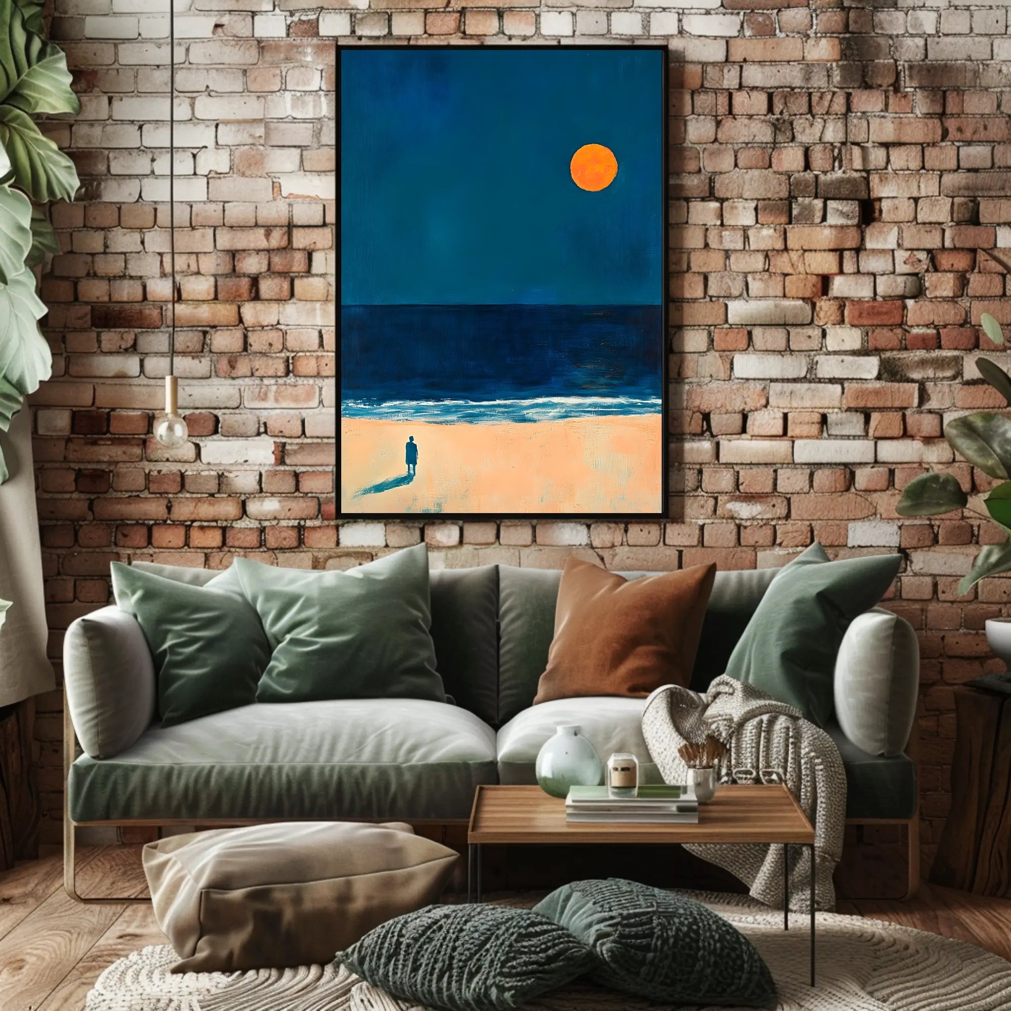 Solitary Reflection Seaside Poster Minimalist Art Print