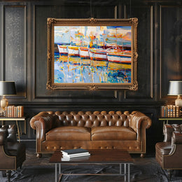 Vibrant Harbor Reflections Poster