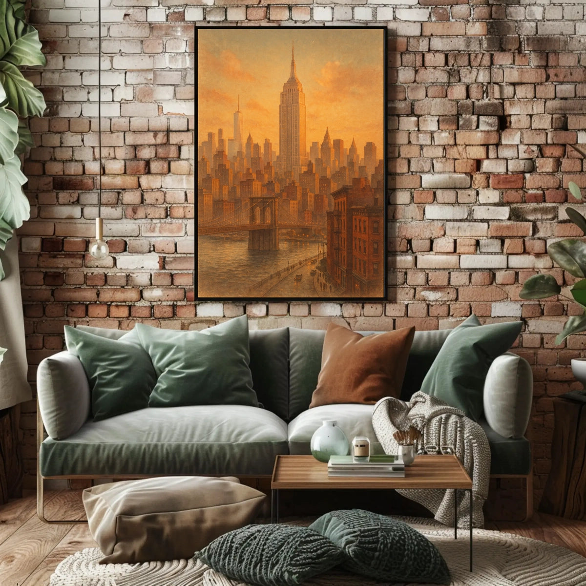 New York City Skyline At Sunset Poster