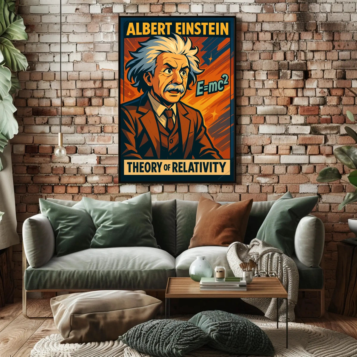 Albert Einstein Relativity Theory Educational Vintage Scientific Curious Minds Poster