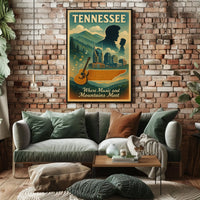 Tennessee Where Music and Mountains Meet Poster