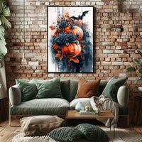 Halloween Night Horror Scene: Abstract, Artistic, or Pop Culture Poster