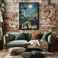 Vintage Las Vegas Skyline Urban or Cityscape Poster