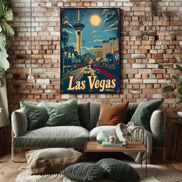 Vintage Las Vegas Skyline Urban or Cityscape Poster