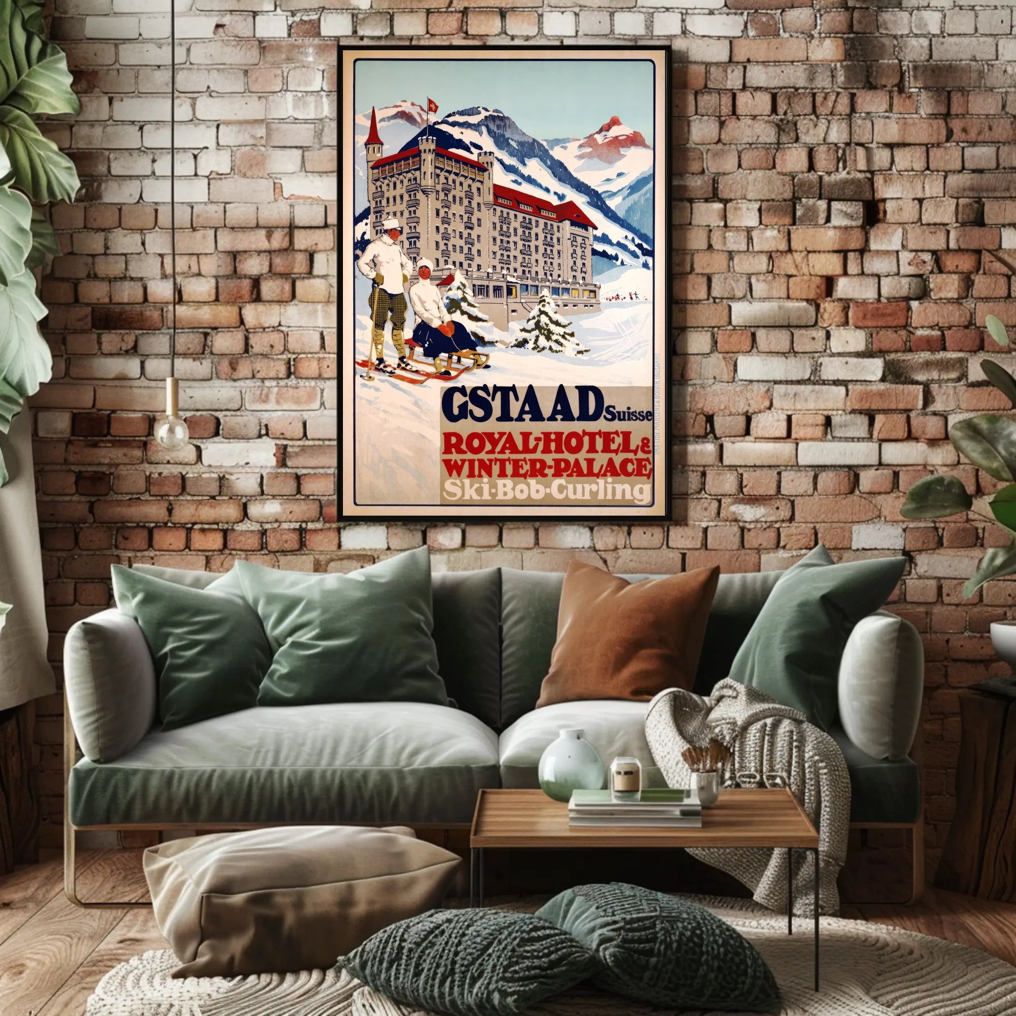 Gstaad Winter Getaway: Vintage Travel Poster PosterGoat