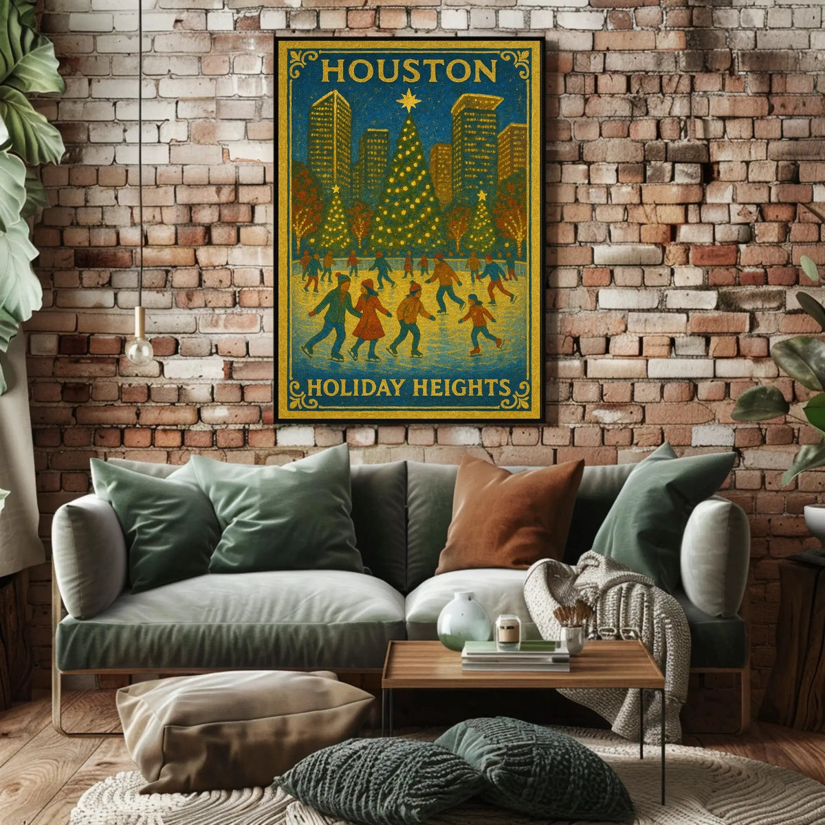 Houston Holiday Heights Poster