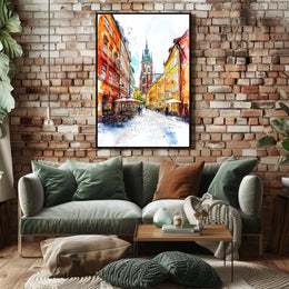 Poland Krakow Old Town and St Marys Basilica Poster