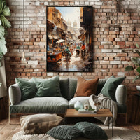 Bustling Market Street Poster