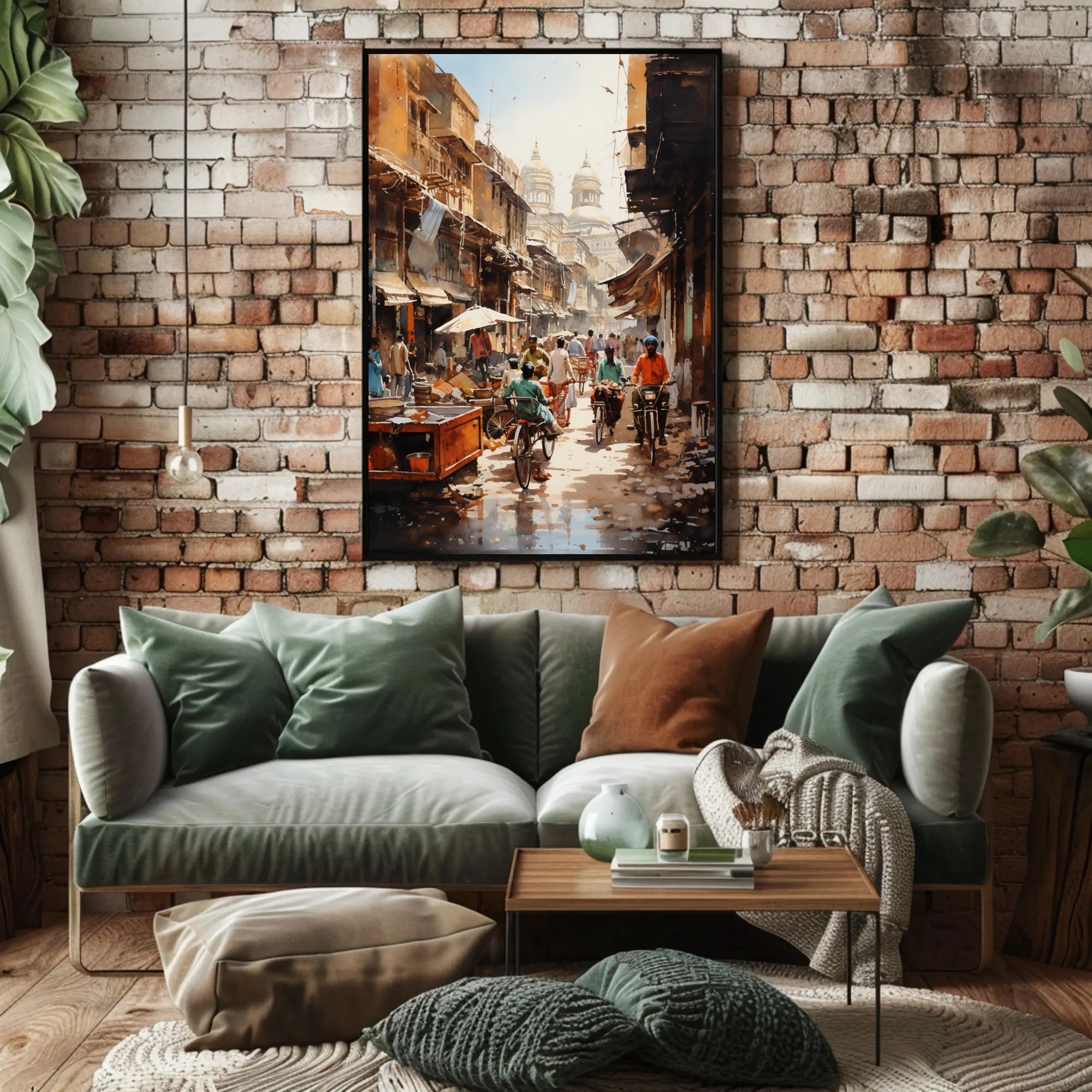 Bustling Market Street Poster