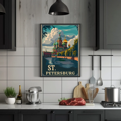 St. Petersburg Vintage Poster - Russian Architecture