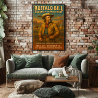 Buffalo Bill Tribute Western Poster Vintage Wall Art