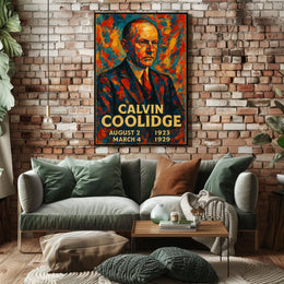 Calvin Coolidge 30th President of the United States Glitch Hop Art Poster