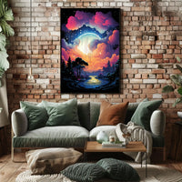 Fantastical Landscape Art Print for Abstract, Artistic, or Pop Culture Poster
