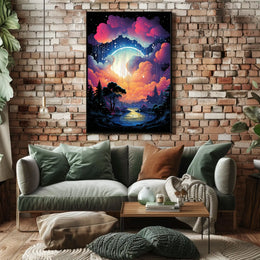 Fantastical Landscape Art Print for Abstract, Artistic, or Pop Culture Poster