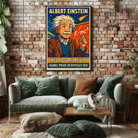 Albert Einstein Relativity Theory Vintage Curious Poster