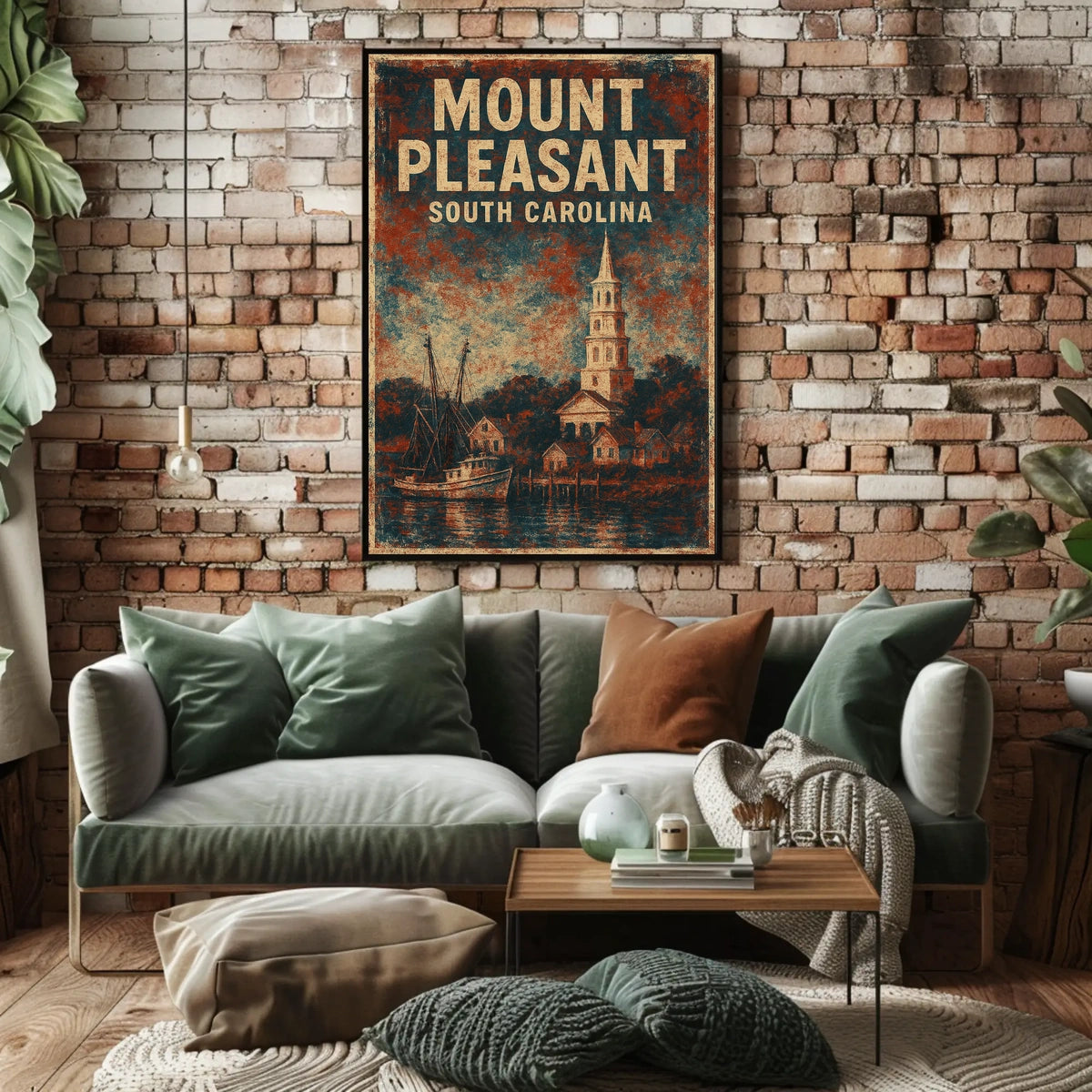 Mount Pleasant Coastal Skyline Watercolor Poster