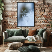 Intricate Snowflake Winter Scene Photorealistic Artistic Poster