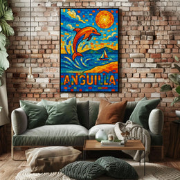 Anguilla Mosaic Art Poster