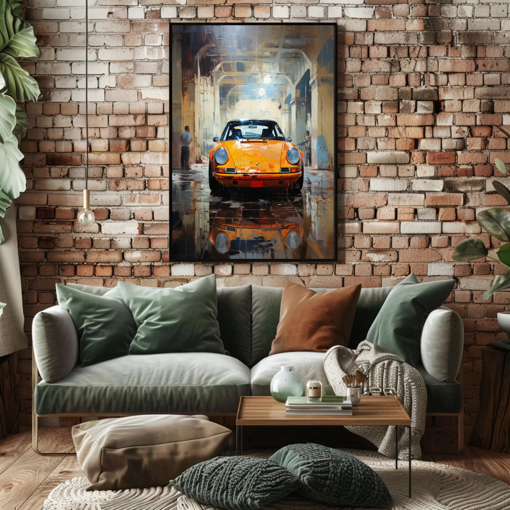 Vintage Elegance Classic Car In Urban Poster PosterGoat