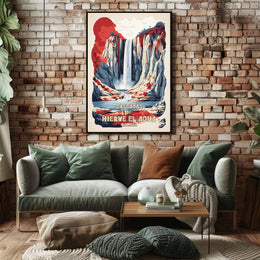 Hierve el Agua Vintage Travel Poster