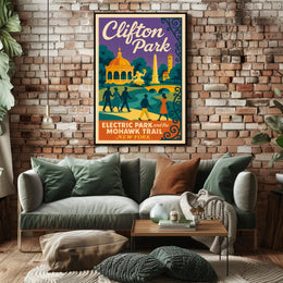 Clifton Park Nostalgia Poster Vintage Riverside Wall Art