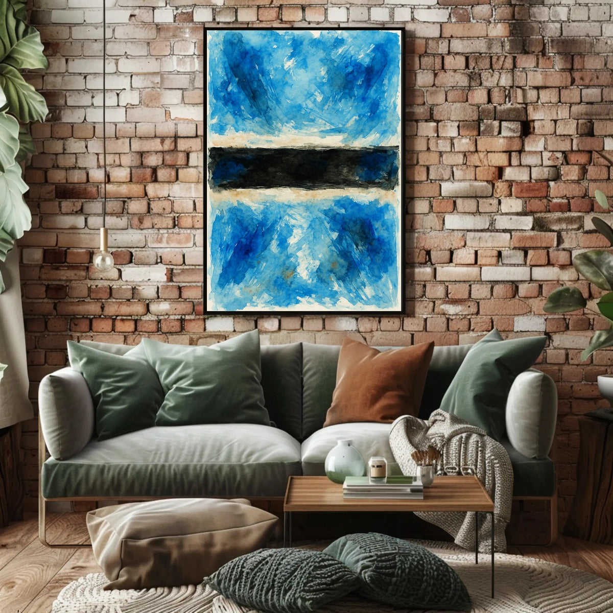 Abstract Blue And Black Composition Poster