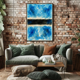 Abstract Blue And Black Composition Poster