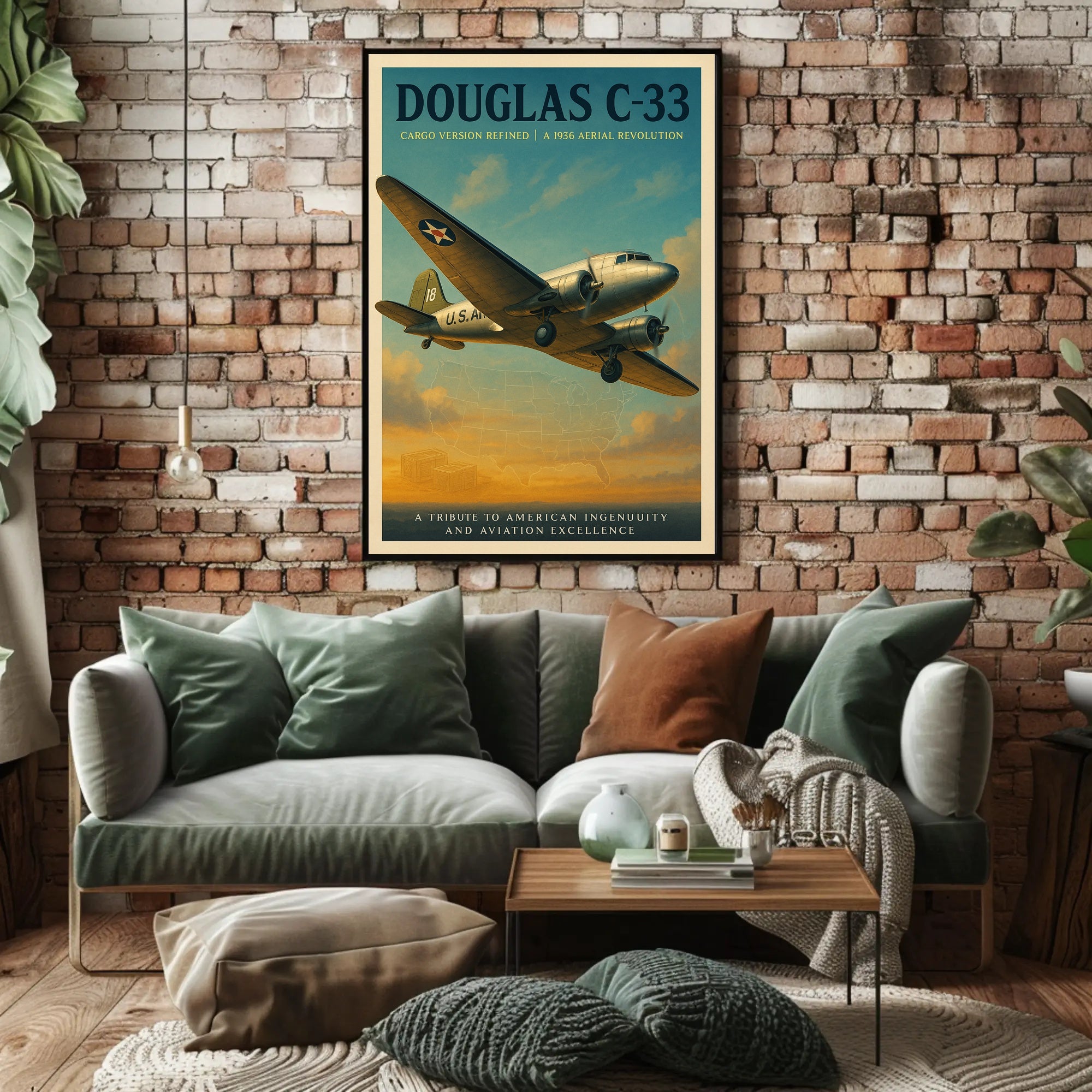 Douglas C-33 Vintage Aviation Poster Print