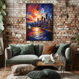 Sydney Harbor Twilight Scenic Art Travel Poster