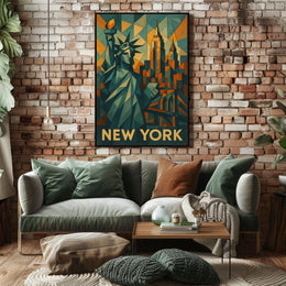 New York In Geometric Art Poster