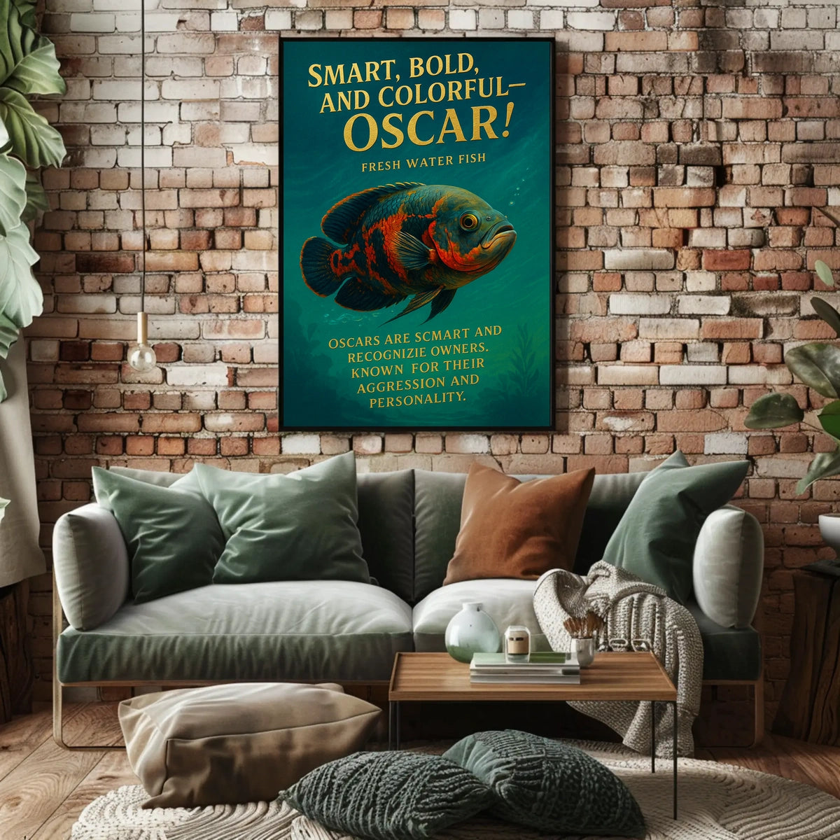 Oscar Fish Modern Art Poster: Bold & Colorful
