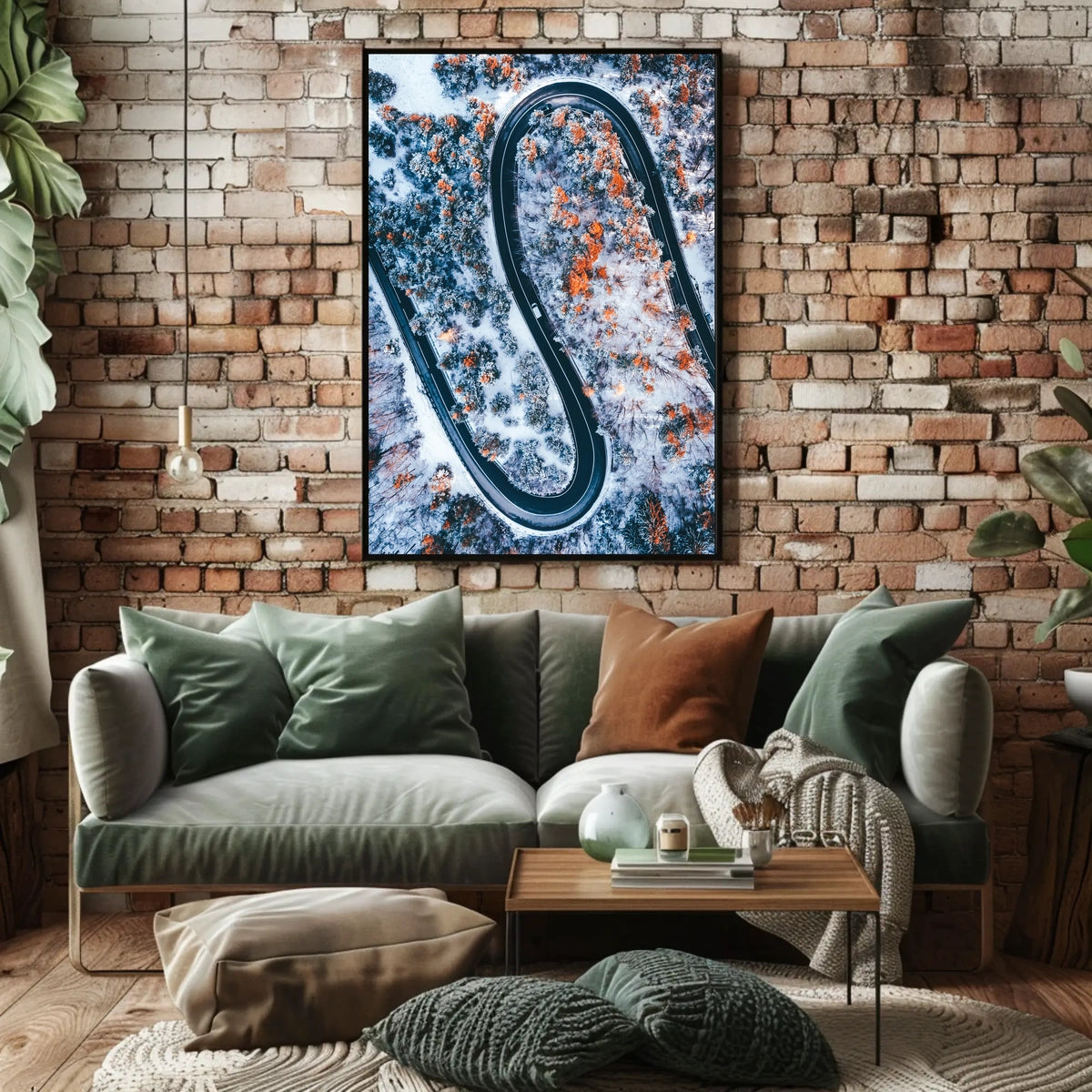 Serpentine Winter Road Poster