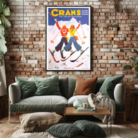 Skiing Adventure in Crans Swiss Alps Travel Poster PosterGoat