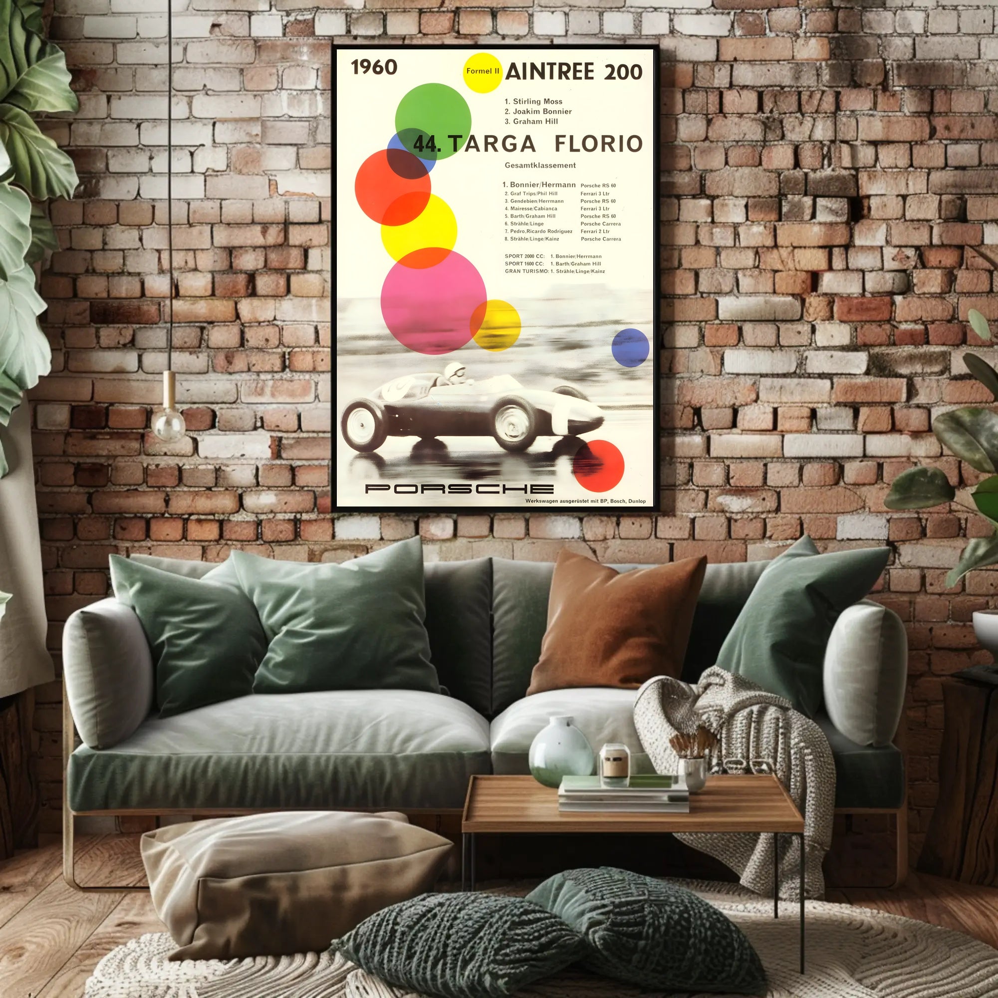 1960 Aintree 200 Targa Florio Racing Wall Art Print